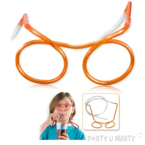 okulary slomki do picia pomaranczowe