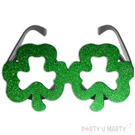 okulary zielone brokatoweswiety patryk koniczynki impreza przebranie