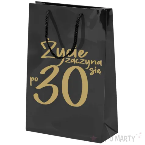 opakowanie na prezenty torba prezentowa 30 urodziny zycie zaczyna sie po 30 32x24x9 cm