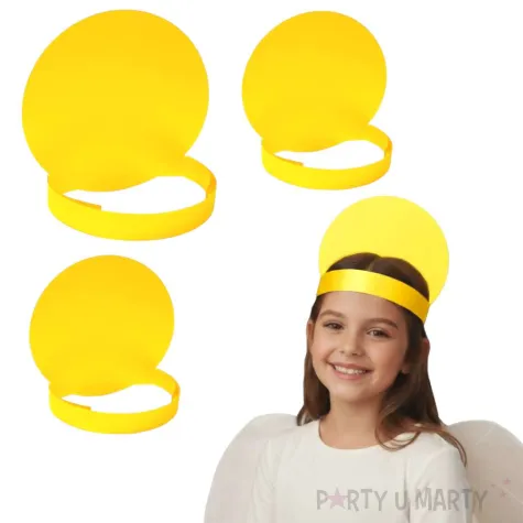 opaska aureola regulowana do stroju aniolka zolta dodatek na jaselka i bal wszystkich swietych