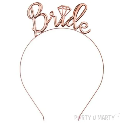 opaska bride rozowe zloto partydeco