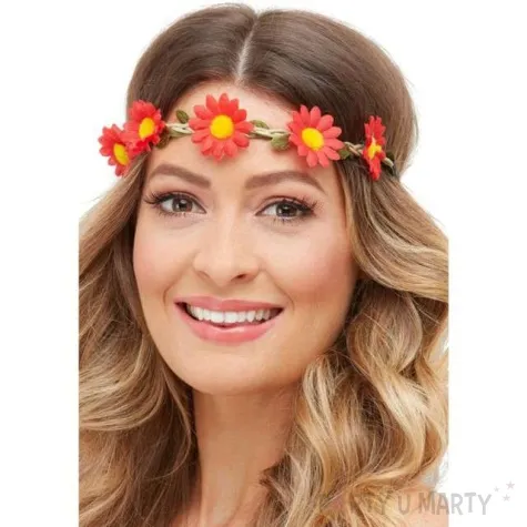 opaska elastyczna kwiatki hipisa smiffys 3 szt