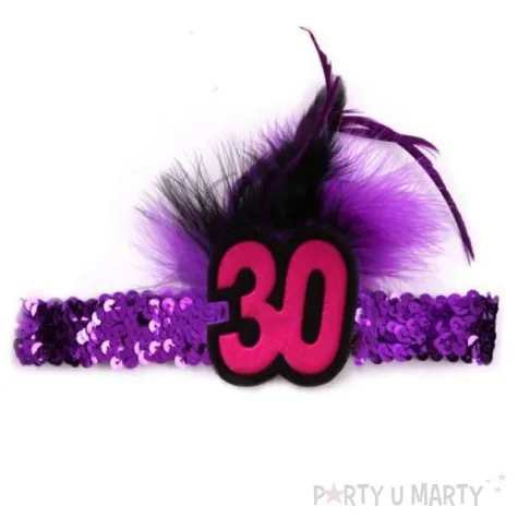 opaska elastyczna party burleska 30 urodziny fioletowa