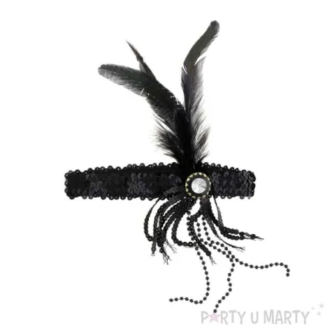 opaska elastyczna party retro burleska czarna