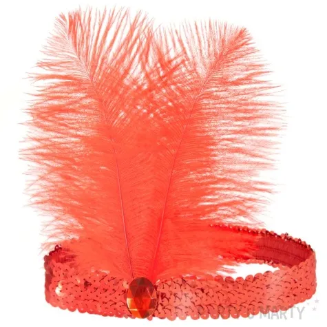 opaska elastyczna retro flapperka czerwony partypal