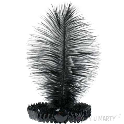 opaska elastyczna retro lata 20 czarna arpex