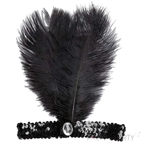 opaska elastyczna retro lata 20 czarna widmann