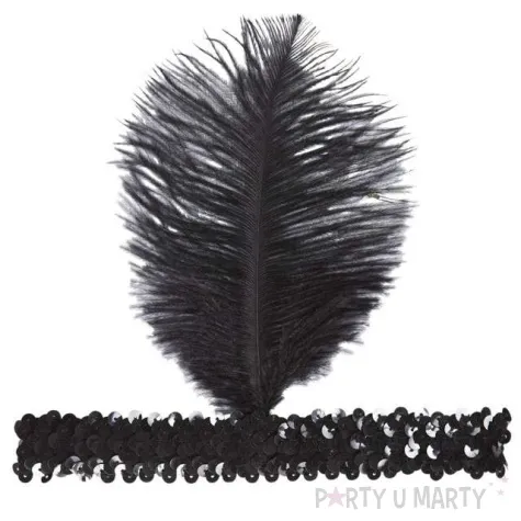 opaska elastyczna retro lata 20 czarna widmann