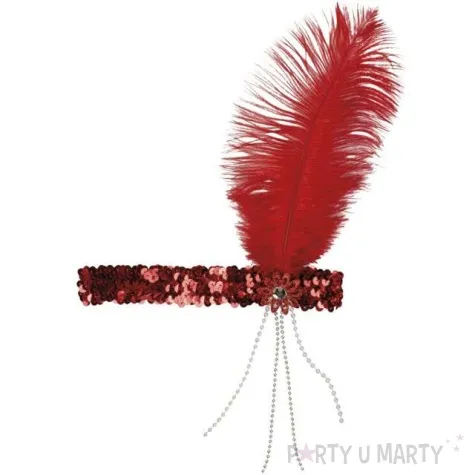 opaska elastyczna retro lata 20 czerwona godan