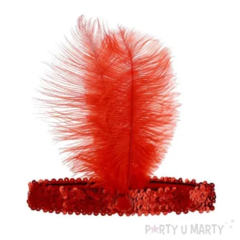 opaska elastyczna retro lata 20 czerwona partytino