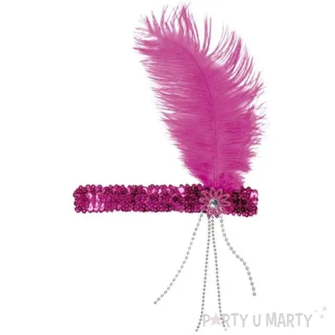 opaska elastyczna retro lata 20 rozowa godan