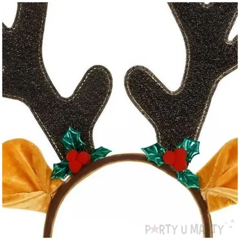 opaska na glowe rogi renifera dodatek do stroju na boze narodzenie swieta 29x34cm