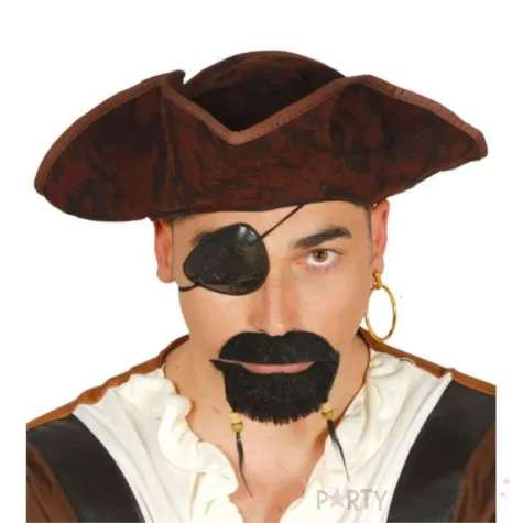 opaska na oko pirat czaszka czarna partytino