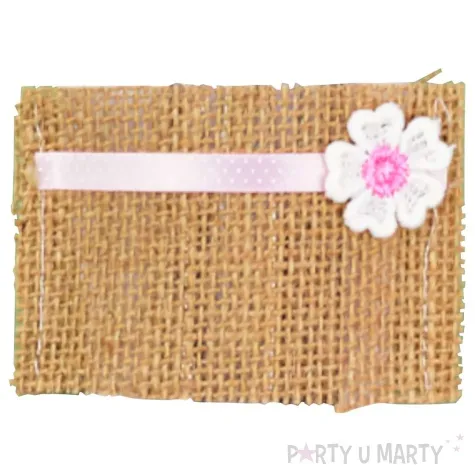 opaska na sztucce kwiatek rozowy jutowy arpex 4 szt