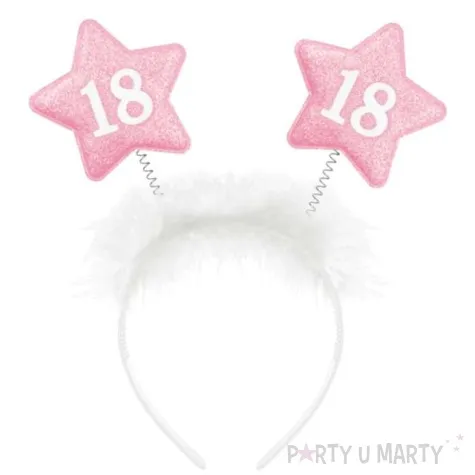 opaska party 18 ste urodziny gwiazdki bialo rozowa partypal