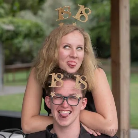 opaska party 20 urodziny czarno zlote santex