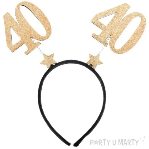 opaska party 40 urodziny czarno zlote santex