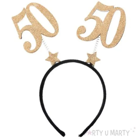 opaska party 50 urodziny czarno zlote santex