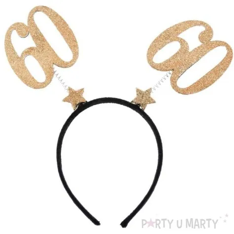 opaska party 60 urodziny czarno zlote santex