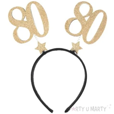 opaska party 80 urodziny czarno zlota santex