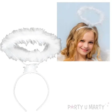 opaska party aureola aniola biala kraszek