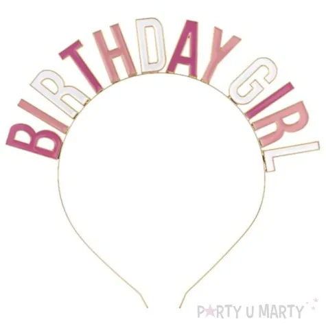 opaska party birthday girl rozowe zloto partydeco