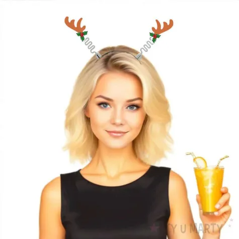 opaska party bo e narodzenie rogi renifera brazowy