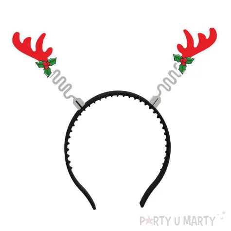 opaska party bo e narodzenie rogi renifera czerwony