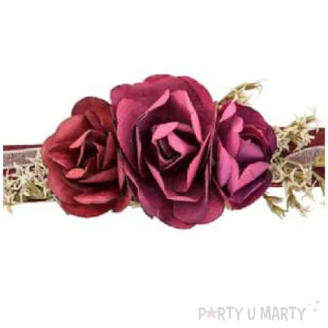 opaska party bukiecik korsaz bordowa partydeco