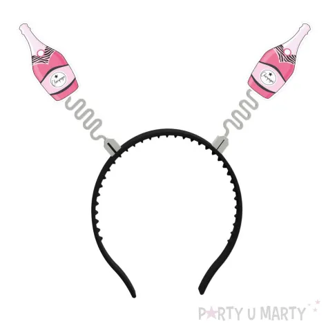 opaska party butelka szampana rozowy