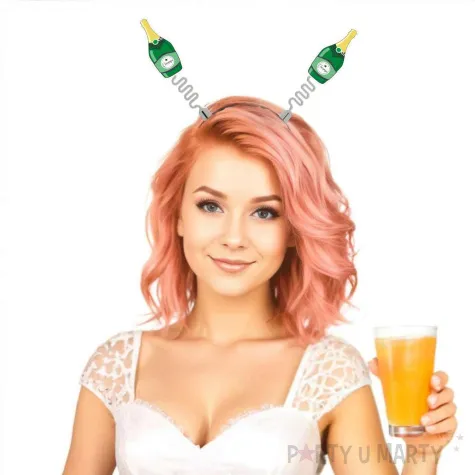 opaska party butelka szampana zielony