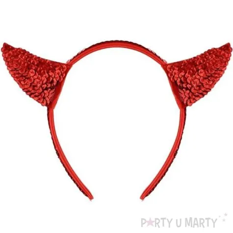 opaska party cekinowe rogi czerwona godan