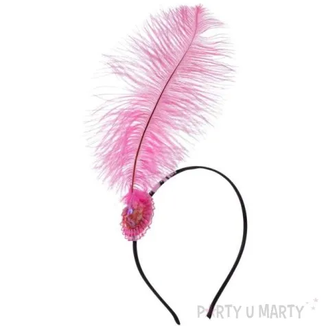 opaska party charleston z piorkiem rozowa carnival toys