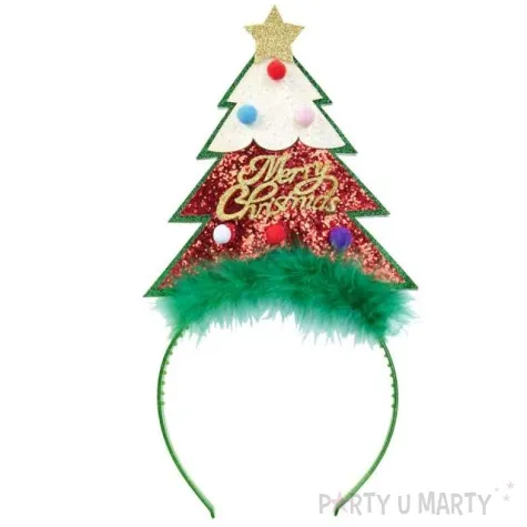 opaska party choinka brokatowa czerwona widmann