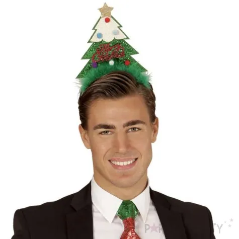 opaska party choinka brokatowa zielona widmann