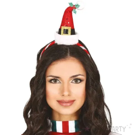 opaska party czapka mikolaja z ostrokrzewem guirca