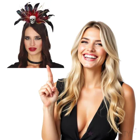 opaska party czaszka w piorach guirca