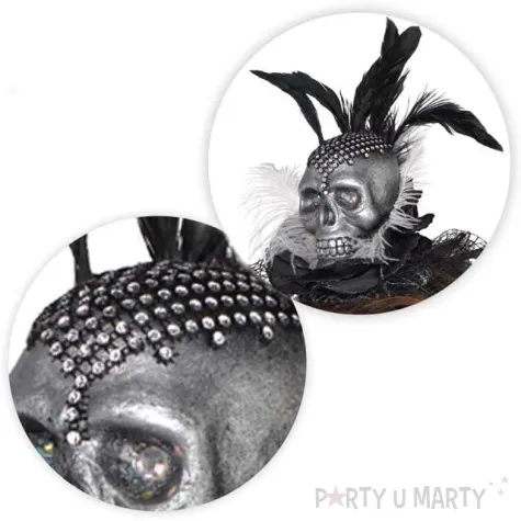 opaska party czaszka z piorami amscan