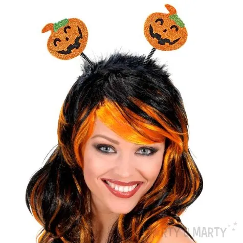 opaska party dynie brokatowe z marabou czarna widmann