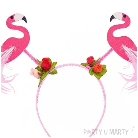opaska party flamingi z puchem rozowy widmann