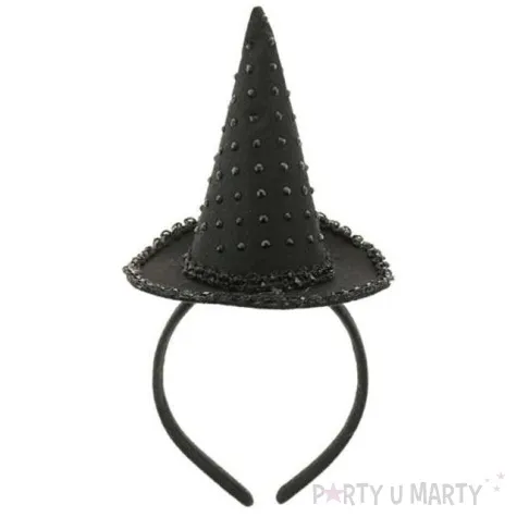 opaska party kapelusik czarownicy z kamyczykami czarna godan