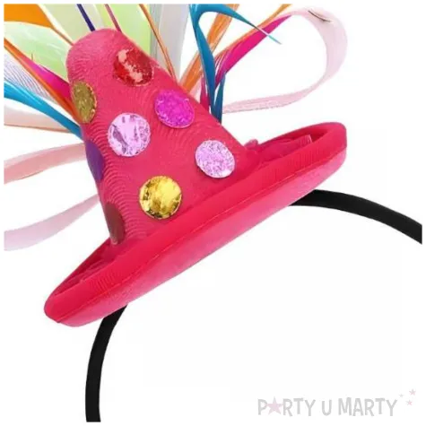 opaska party kapelusik imprezowy rozowy boland