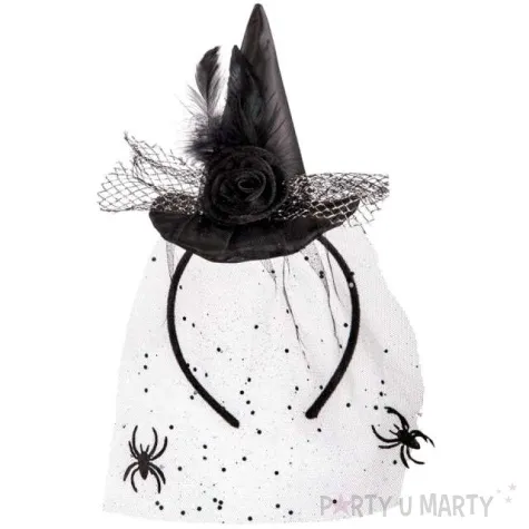 opaska party kapelusik z welonem czarna carnival toys