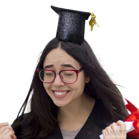 opaska party kapelusz absolwenta czarny brokat funnyfashion