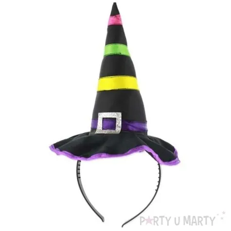 opaska party kapelusz tecza czarny godan