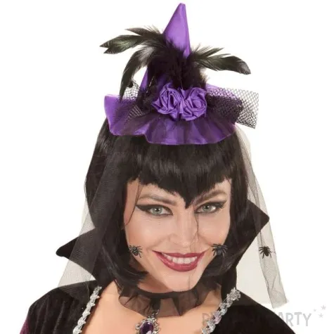 opaska party kapelusz z welonem purpurowa widmann