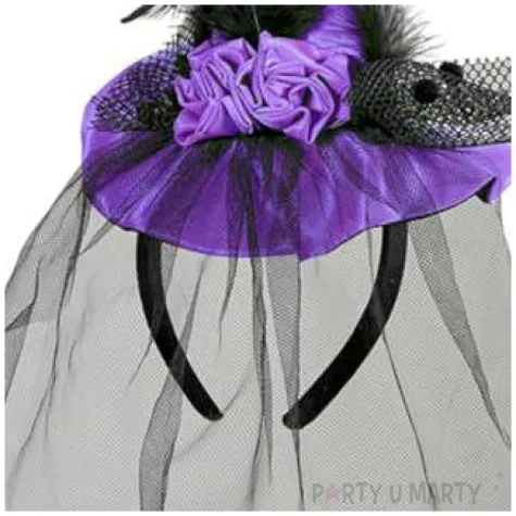opaska party kapelusz z welonem purpurowa widmann