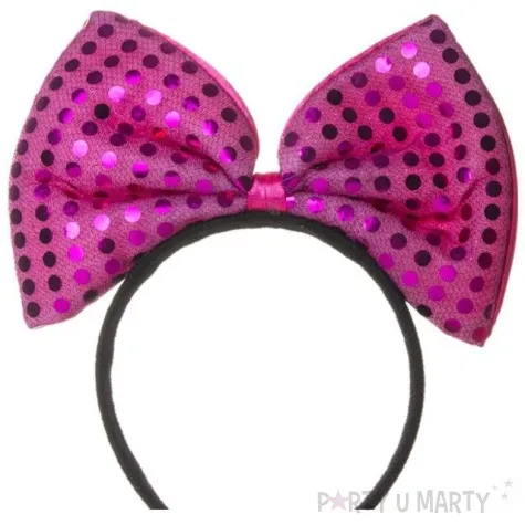 opaska party kokarda cekinowa fuksja