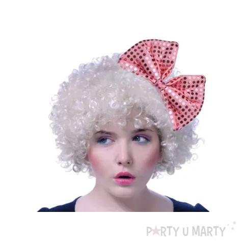 opaska party kokarda cekinowa rozowa