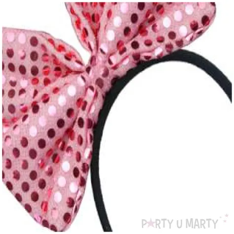 opaska party kokarda cekinowa rozowa